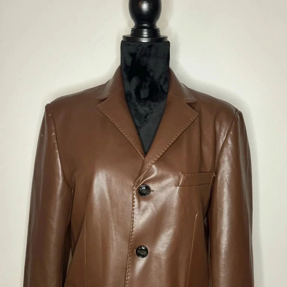 Hang hang hou Brown leather jacket - Picture 3 of 13
